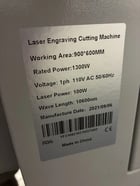 Aeon #Mira-9, 100 watt laser engraver, 35-1/2" x 23-5/8" work area, 5-7/8" Z travel, Ruida DSP control, 1,000 - Image 4