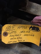 100 HP 3570 RPM ABB, Frame B3, TEFC, 225/113 amps, 230/460 Volts - Image 1