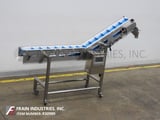 Image for 6" wide x 7.8' long, Platinum Packaging Group #A71721, servo driven Stainless Steel inclined cleated conveyor, food grade belt
