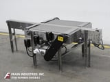 Image for 4-1/2" W x 100" L Nercon, Stainless Steel, bi-directional table top belt accumulation conveyor, 34"-40"discharge