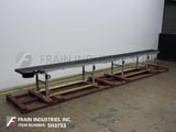 Image for 24" wide x 26.3' long, Dorner #3200, aluminum frame belt conveyor, rubber belt, 1 HP drive, 25"-36" infeed/discharge range