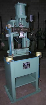 Image for Columbia #860, air actuated, floor style, 3" verti stroke, adj. cast iron T-slotted table, Dovetail quick change upper tooling head, 2005