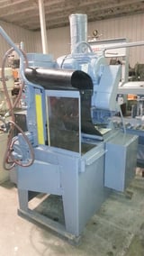 Image for 16-3/8" Allison Campbell, abrasive saw, 20 HP, 3225 RPM, (2) roller conveyors, cutting disk, coolant tray, manual, air vise