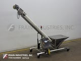 Image for 4" diameter x 8' long, Hapman, screw conveyor and 35" x 35" x 32" Stainless Steel product hopper, top mounted 3 HP drive, control panel with raise / lower switch, variable speed