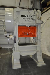 Image for 100 Ton, Minster #P2-100-42, straight side double crank press, 1.5" stroke, 18" Shut Height, 2.5" ram adj, 150-300 SPM