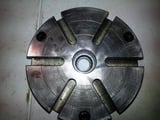 Image for Face plate, 8" plate diameter, 3-bolt type, 1" hole thru, 6 T-slots