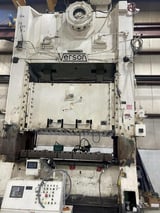 Image for 600 Ton, Verson #S2-600-108-54T, straight side mechanical press, 12" stroke, 41.5" Shut Height, air clutch, 1985
