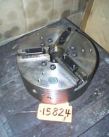 Image for 15" Cushman #12-590-15-A08A, 3-jaw power chuck, 3" thru hole, 12 serrated jaws, A1-8 back, steel body