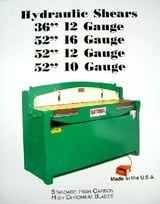 Image for 12 gauge x 4.3' National #NH5212, hydraulic shear, 25 SPM, 3 HP, hydraulic Back Gauge, front arms
