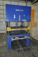 Image for 42.4 Ton, Neff #H-40-15M, 4-post hydraulic press, 12" stroke, 24" daylight, 60" x 60" bed, 4" cylinder diameter, palm buttons