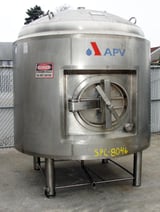 Image for 1300 gallon APV Crepaco, vertical tank, Stainless Steel, 60 psi, 300 Degrees Fahrenheit  internal, dish bottom