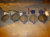 Image for 12" Crane butterfly valves, lug style, non-ferrous, 3 with handwheel operator, 2 with lever operators