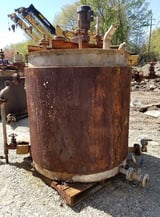 Image for 550 gallon Stainless Steel Mixing Tank w/ Jacket, bridge mounted, Internal baffles, approx 4' 6" diameter x 5' T/T