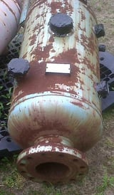Image for 35 gallon 250 psi, 17" diameter x 30" T/T, P.M. Lattner Mfg Co., Carbon Steel Pressure Vessel, 6" top opening, 1.75" CBO