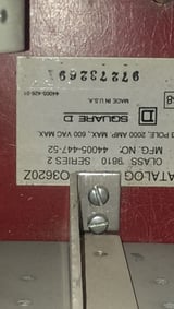 Image for 2000 Amp. Square D BPO3620Z Series 2 bolt lock switch Red Back plate, 600 Volts