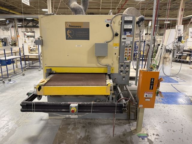 36" Timesavers #137-2HP75, 2-Head Wide Belt Sander, 8" thickness, 37" x 75" belt, 25/15 HP heads, 1.5 HP