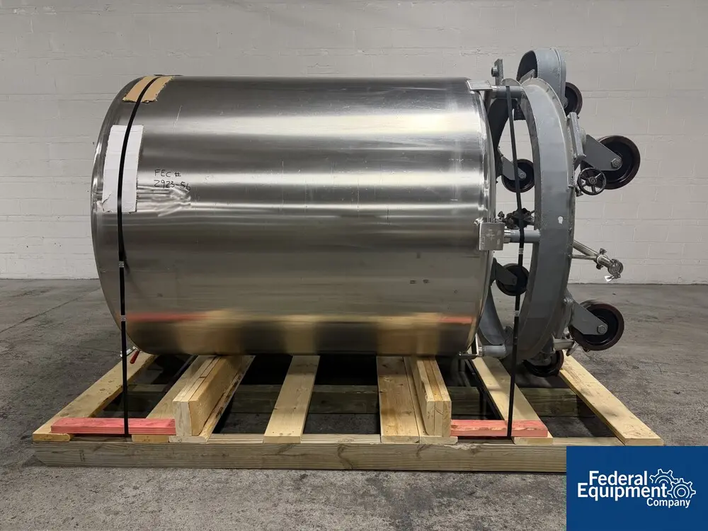 1,000 gallon Perma-San #1000-GALLON-CVC, Tank, Stainless Steel, 66" diameter x 72" straight side, dish top &