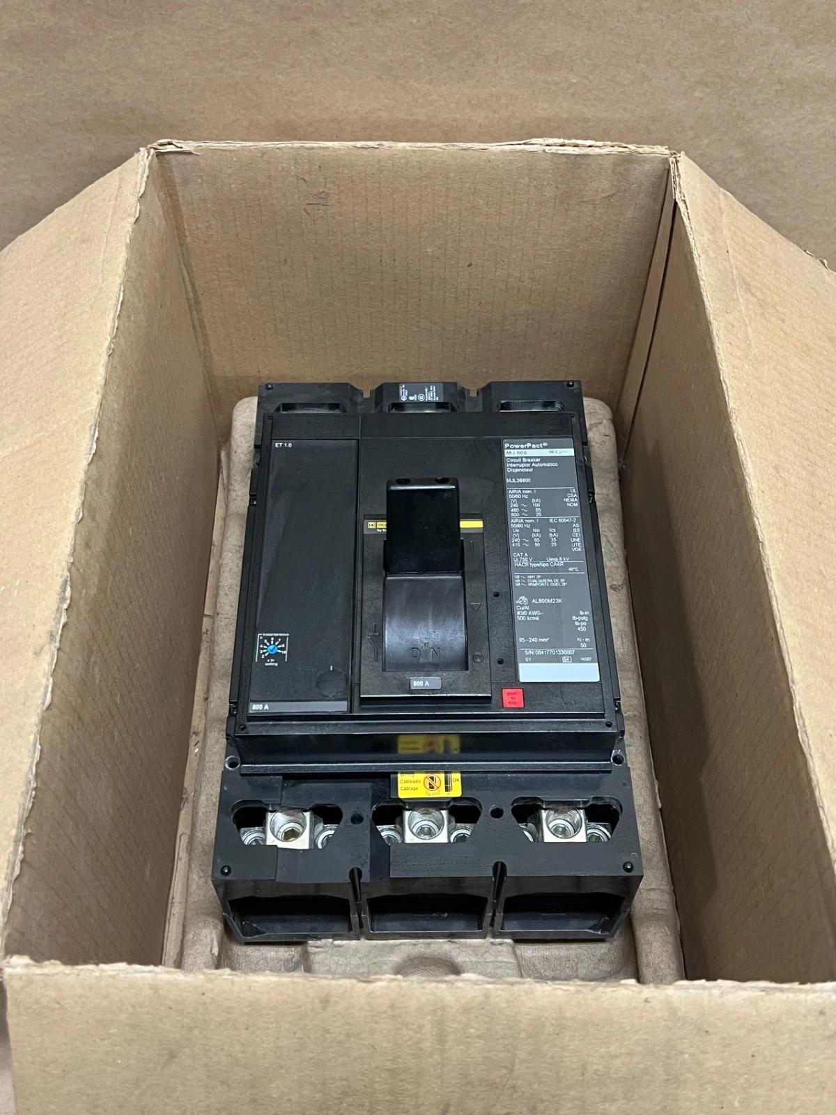 800 Amps, Square D #MJL36800, PowerPact Circuit Breaker, 240/480/600 Volts, 3-pole, 50/60 Hz