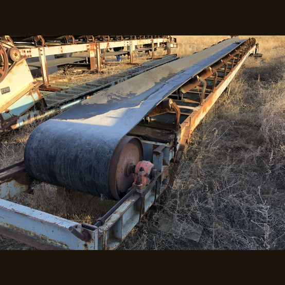 30" wide x 51' long, Channel Conveyor, 24" lagged head pulley, 20" tail pulley, 14 troughing idlers, 3-ply