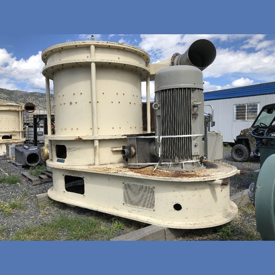 Septu #V-206, Micronizer, 60" diameter 6-stage rotor, 8" x 24" flanged inlet, 14" diameter discharge, 300 HP