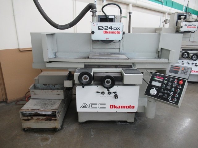 12" x 24" Okamoto #ACC-12.24DX, 3-axis hydraulic surface grinder, incremental down feed, Heidenhain digital