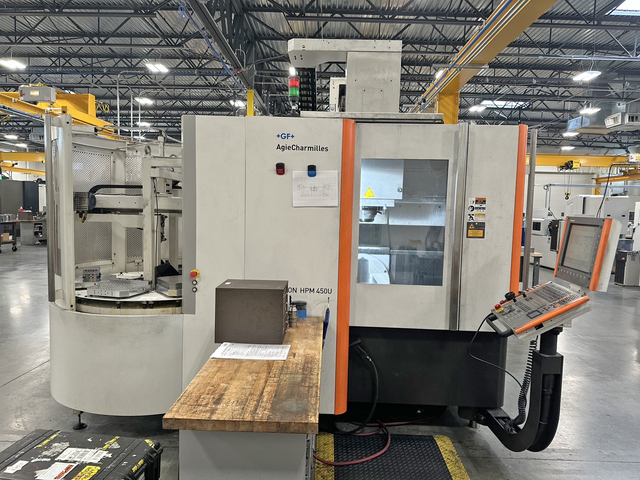 Mikron #HPM-450U, 5-Axis CNC vertical machining center, Heidenhain iTNC 530, 23.6" X, 17.7" Y, 17.7" Z, 20000