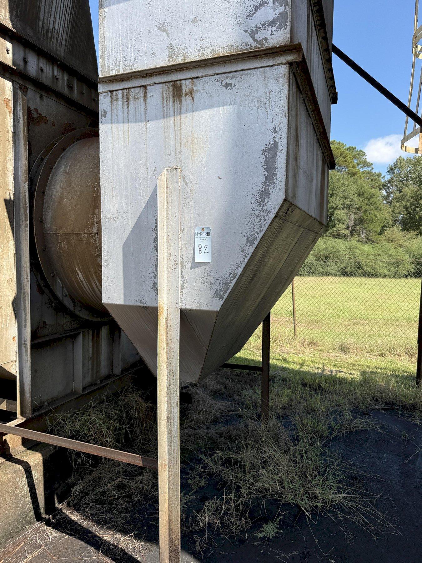 Round Dust Collector, size 49PLR New York blower, 150 HP motor, controls, drop out