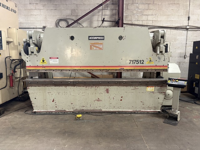 175 Ton, Accurpress #717512, Hydraulic Press Brake, 12' overall, 124" between housings, 8" stroke, 14" open