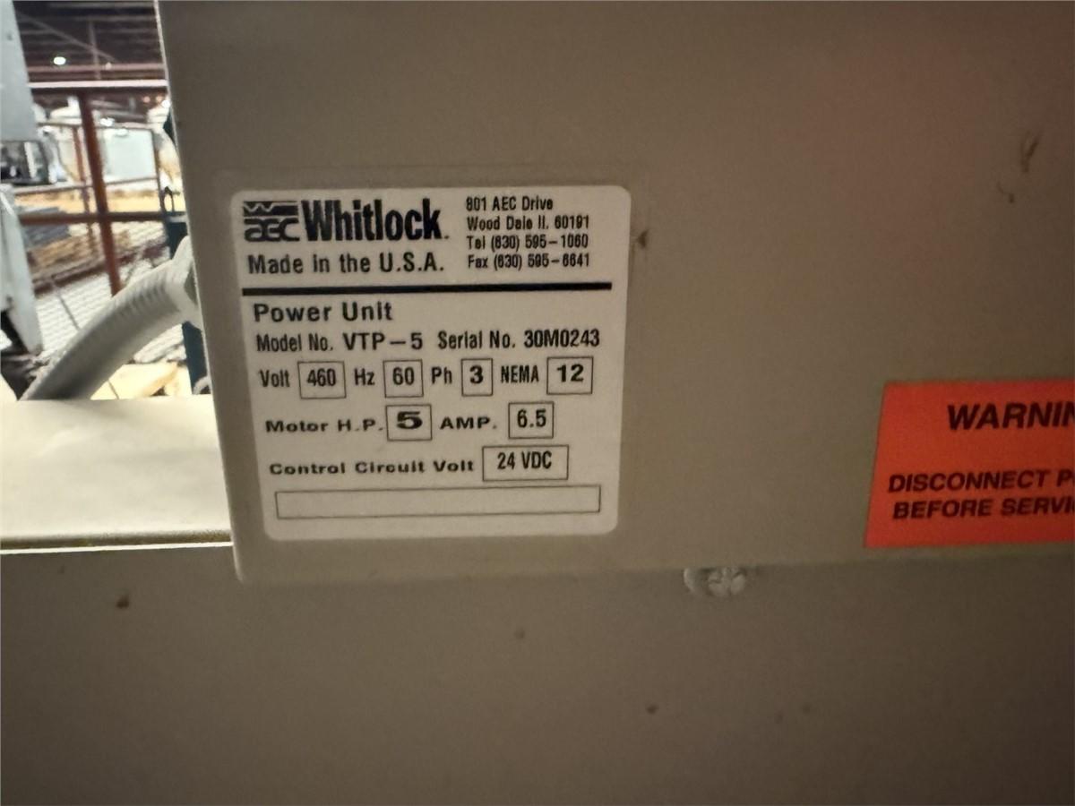AEC Whitlock #VTP-5, vacuum conveyor, 5 HP, 85 CFM, 2" discharge, 2" suction, AS IS