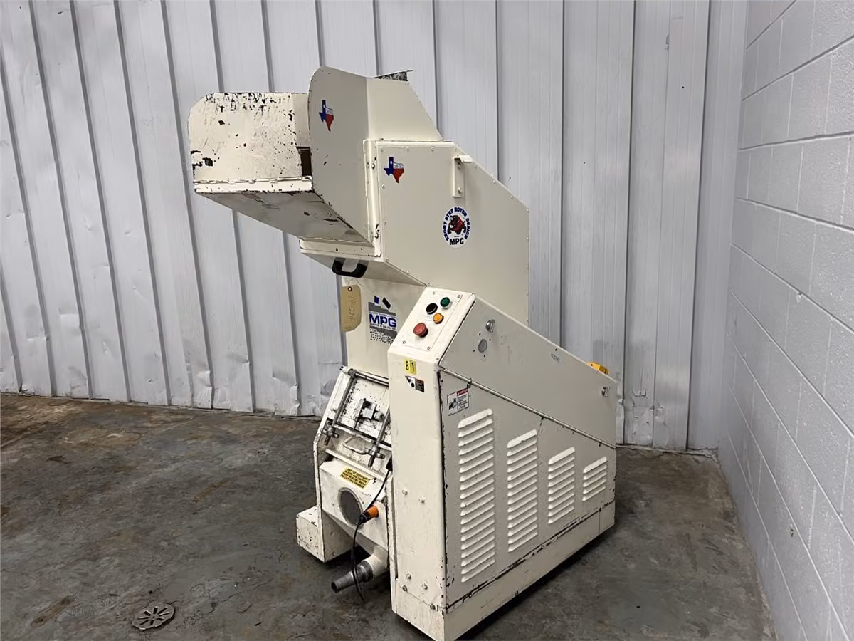 11" x 14" MPG #M1114N, granulator, 10 HP, staggered knife rotor, bolt-on blades (2 available)