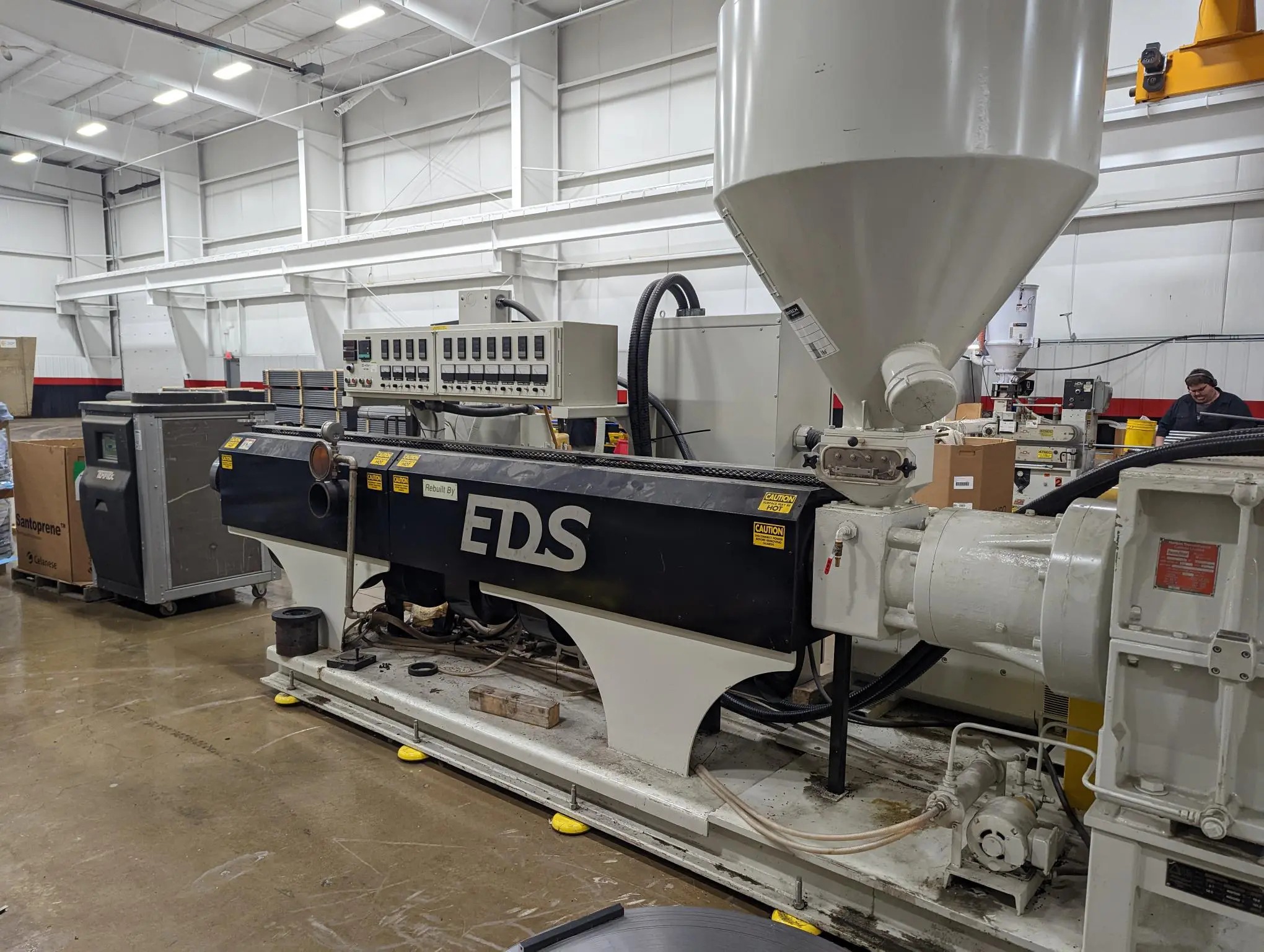 4.5" EDS, underwater pelletizing extrusion line, 36:1 L/D, vented, 250 HP, Gala Edge 1000 pelletizer, 2,200