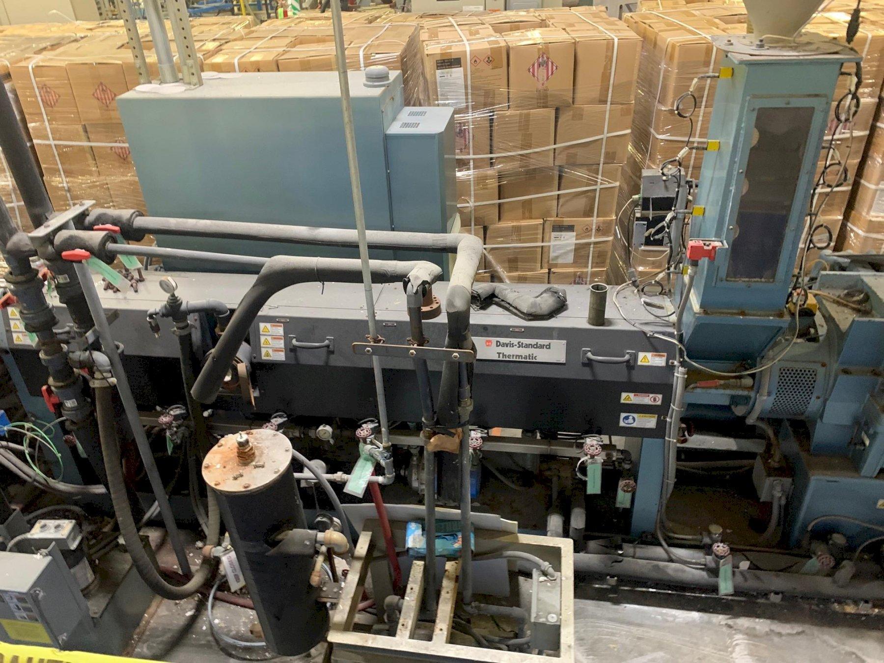 3.5" Davis Standard #35IN35, water ring pelletizing line, 34:1 L/D, vented, 125 HP Baldor AC, Xaloy WRP-12i