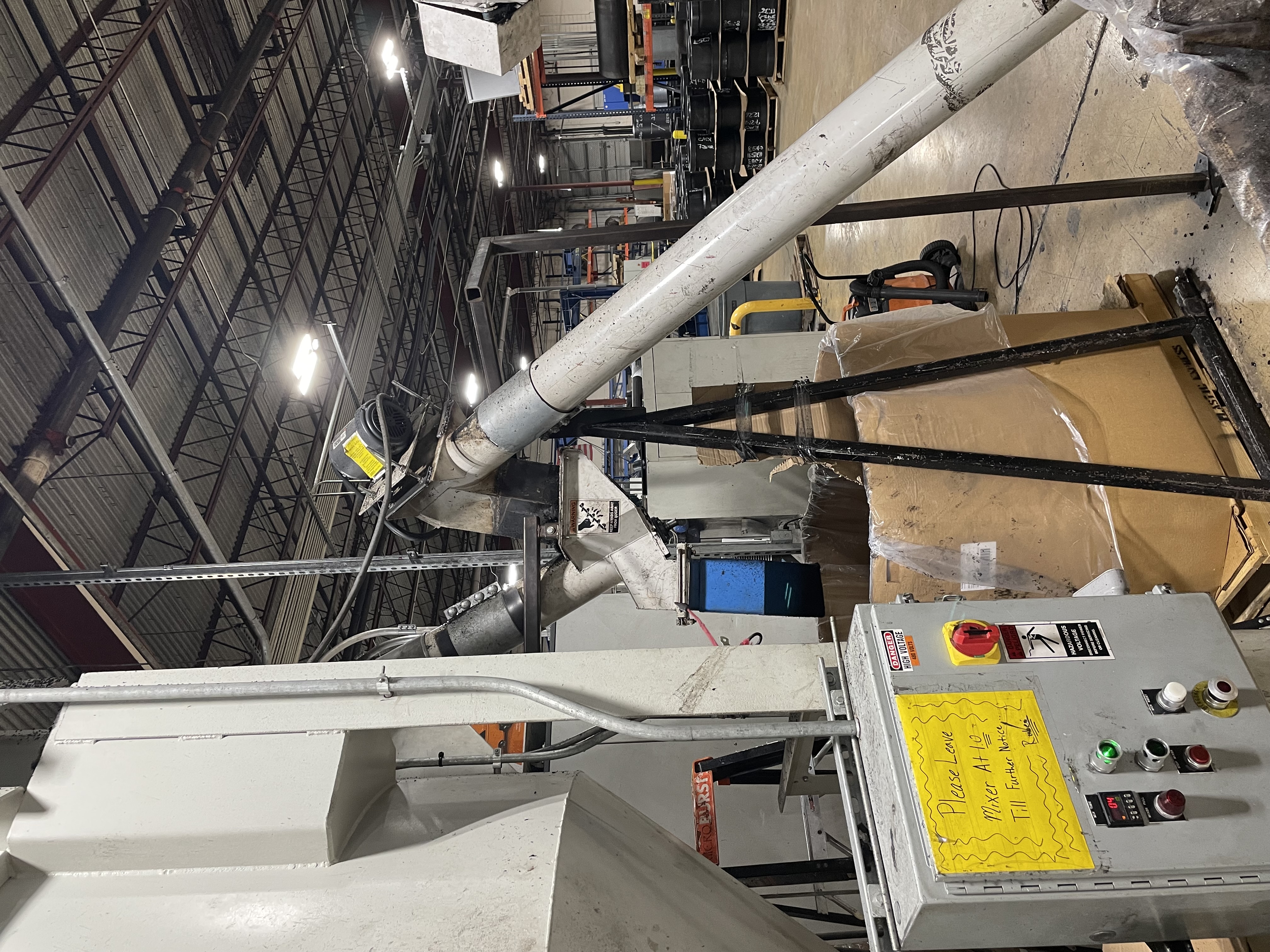 3.5" Gamma Meccanica #GM90, pelletizing extrusion line, 90mm, 36:1 L/D, 90 KW, 145 max RPM, hopper & auger