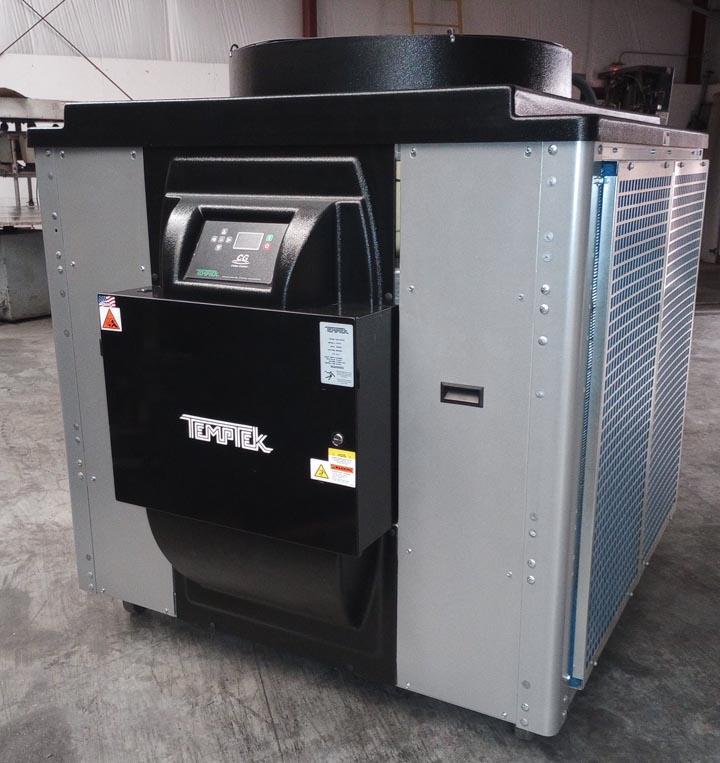15 Ton, Temptek #GCD-15A-FC, air cooled portable chiller, 3 HP process pump, R-410A, 65 gallon reservoir, 460