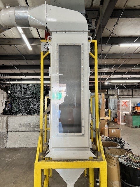 KICE #6E24, zig-zag multi-aspirator system, 6 aspiration points, CK54 cyclone collector w/ airlock, FC15 fan