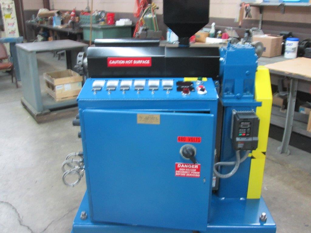 1" Akron, extruder, 24:1 L/D, new 5 HP AC motor & drive, new screw, new control panel, 480 V., Rebuilt