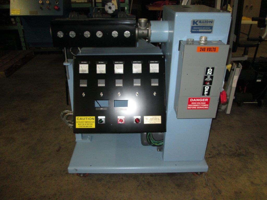 1" Killion, extruder, 24:1 L/D, air cooled, new 5 HP AC motor & drive, rebuilt gearbox, new control panel