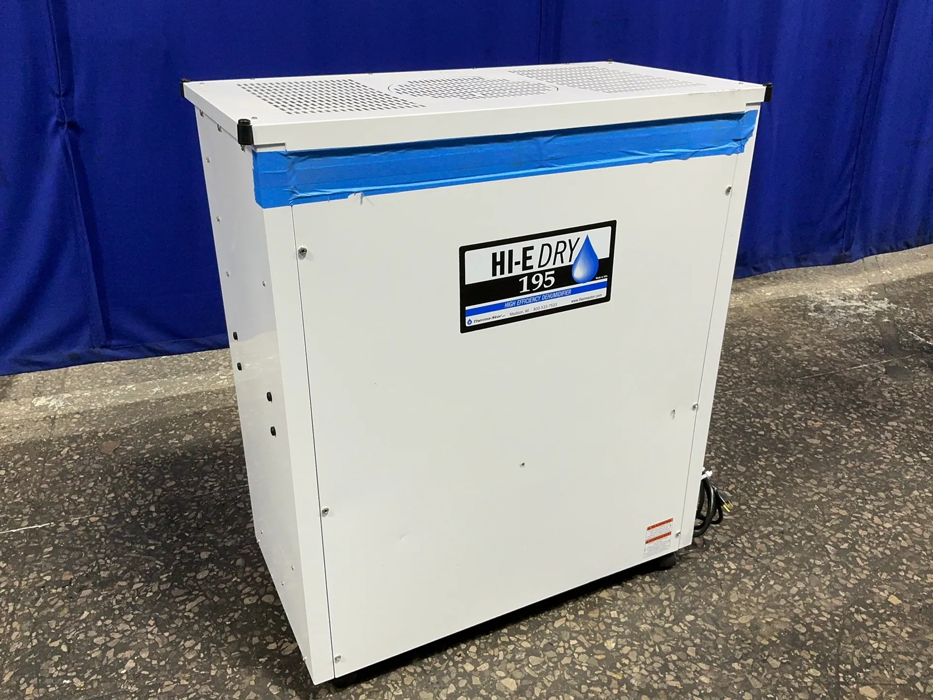 Therma-Star #HI-E-DRY-195, dehumidifier, R410A, 470 PSIG high side, 12 A, 110-120 V.