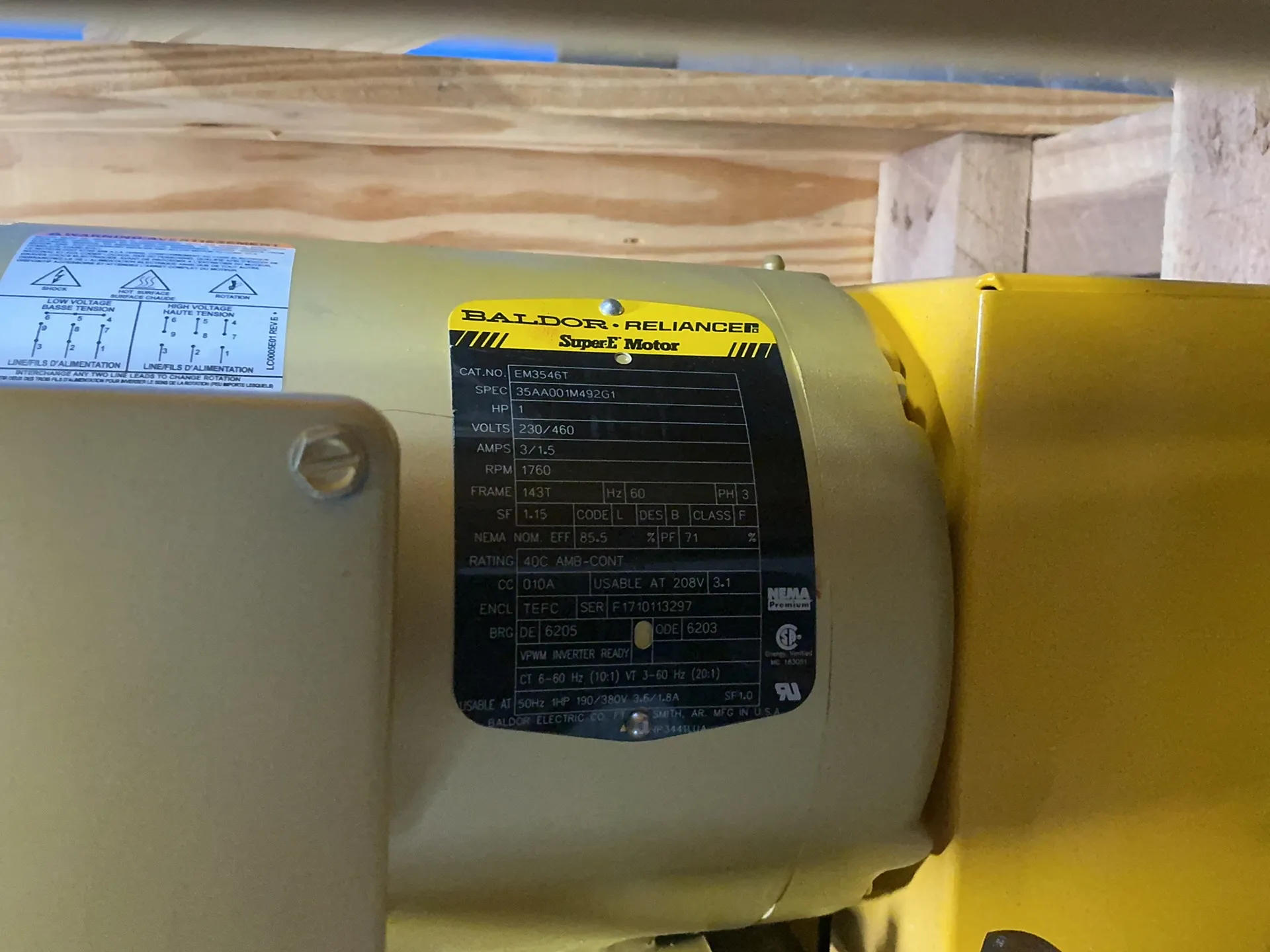 Cincinnati Fan #WAF-15, fan, 1 HP, 1500 CFM, 3000 RPM, 208-230/460 V., w/ manual, 2017