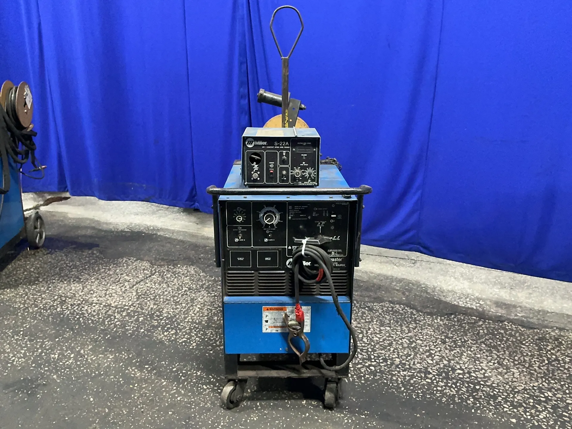 300 Amps, Miller #SHOPMASTER-300-AC/DC, welder, 13.7 KW, w/ S-22A wire feeder