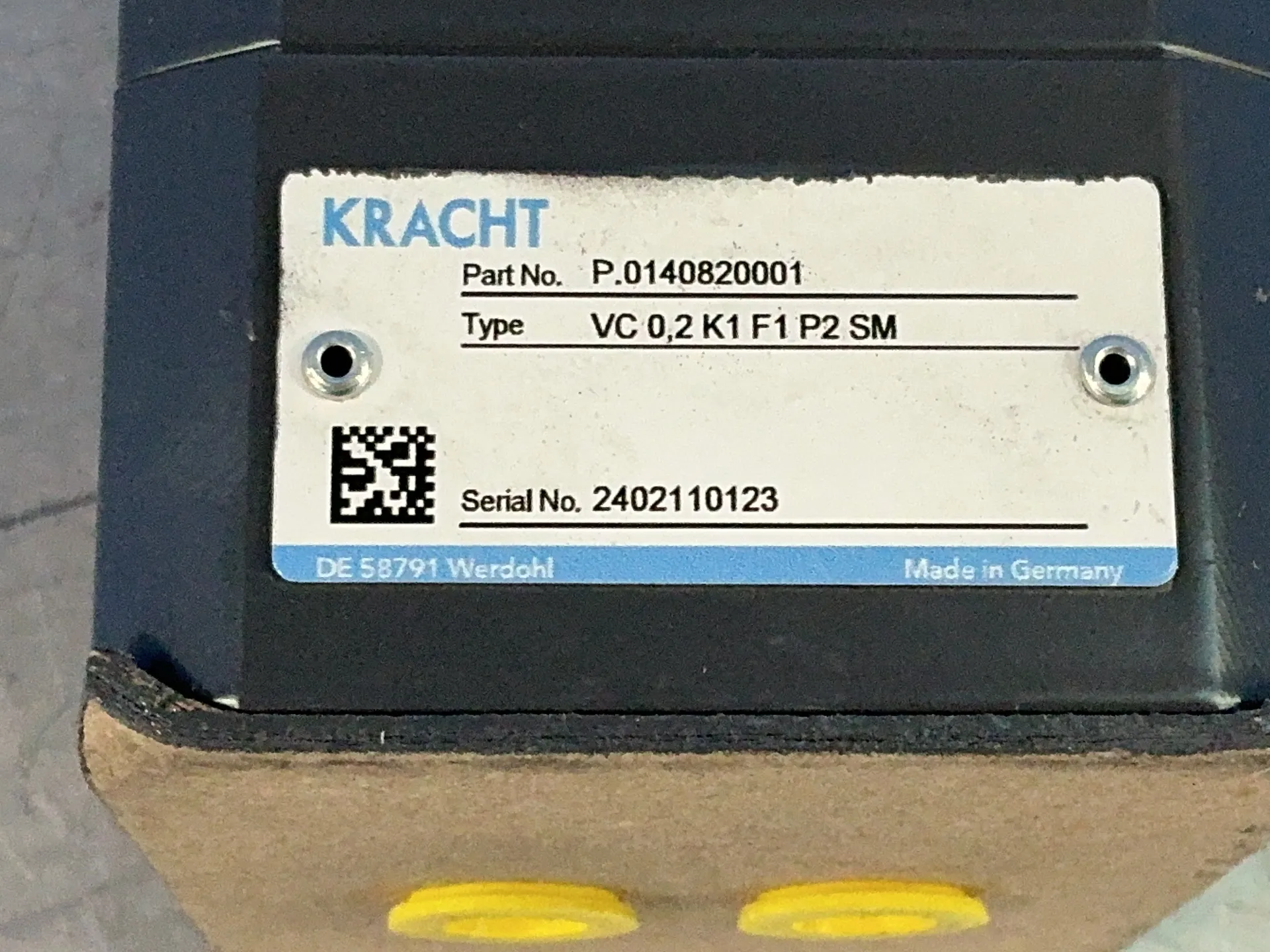 Kracht #P.0140820001, Gear Flow Meter, VC 0,2 K1 F1 P2 SM