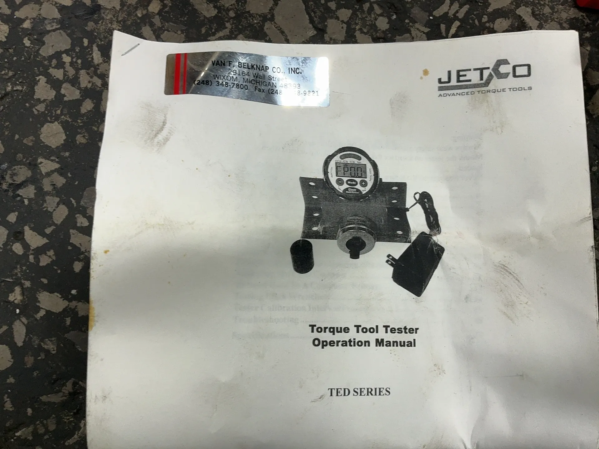 Jetco #08107172, Torque Tool Tester