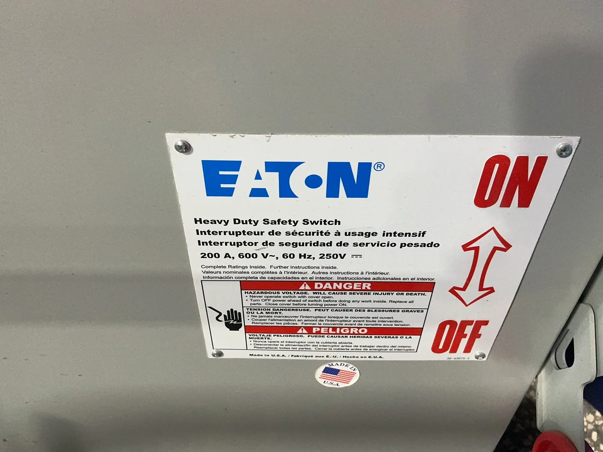 45 KVA 240 Primary, 208Y/120 Secondary, Powertran, Dry Type Transformer, Class AA, 3PH, on cart w/ two Eaton