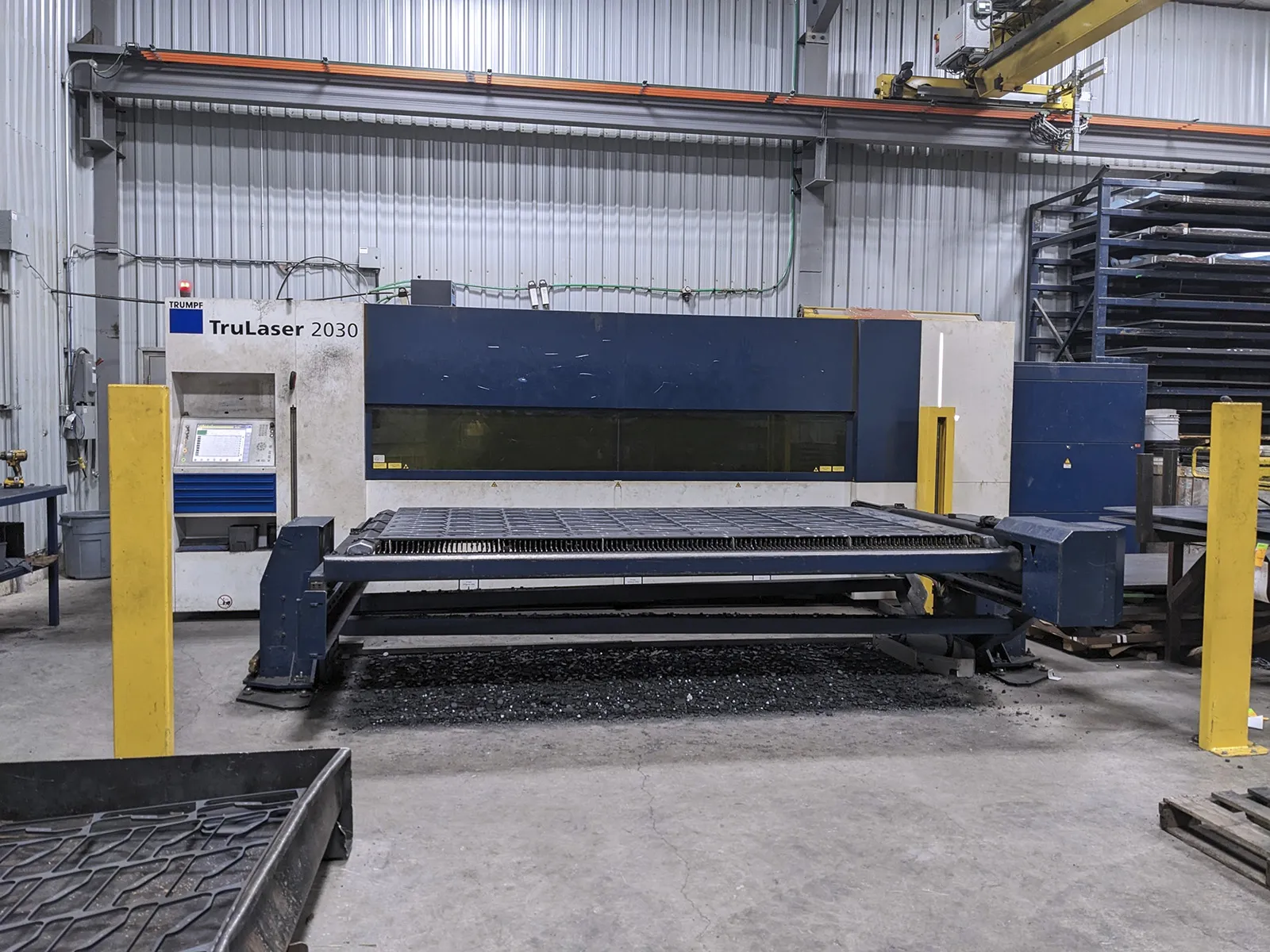 Trumpf #TruLaser-2030, fiber laser, 3000 watt, 120" x60" tbl., 4.5" Z, 3346 IPM, .75" mild steel, .5"