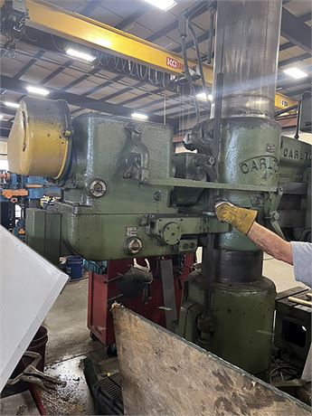 4' - 15" Carlton #3A, radial drill, 36 speeds, 15-1500 RPM, 18 feeds, #5MT, 18" quill stroke, 31" arm travel