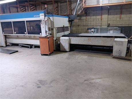 Mitsubishi #ML3015XR, CNC CO2 laser, 4000 watt, 5' x 10' sheet, ML5042V resonator, LC20BP control, dual