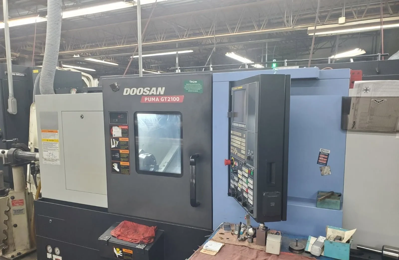 Daewoo Doosan #Puma-GT2100, CNC Lathe, 21.6" swing, 22" centers, 19.7" machining length, 11.8" turning
