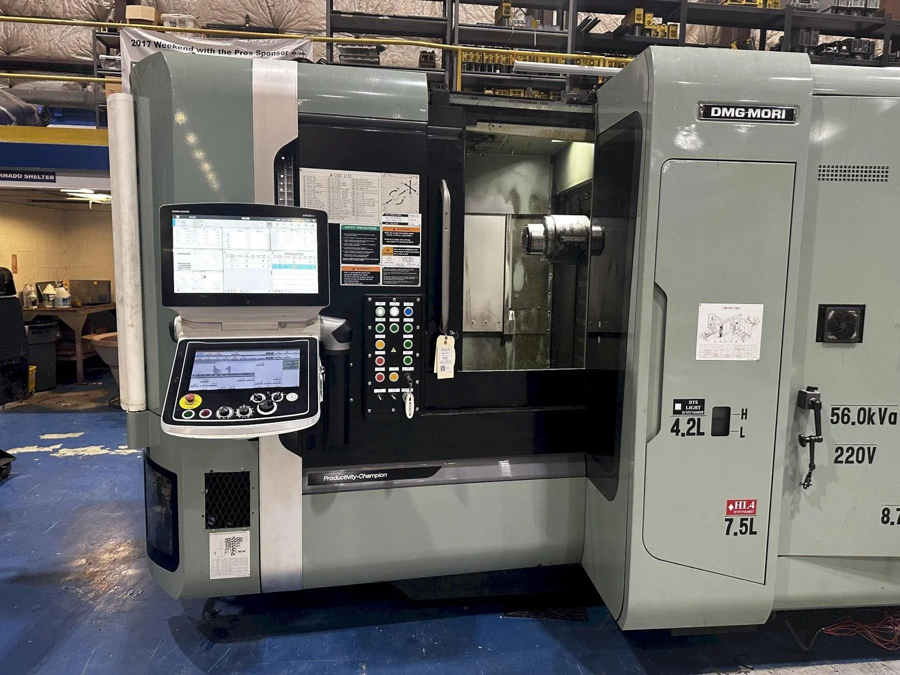 DMG Mori Seiki #NHX-4000, 4-Axis CNC Horizontal Machining Center, 22" X, 22" Y, 25.9" Z, 15.75" pallets, 25