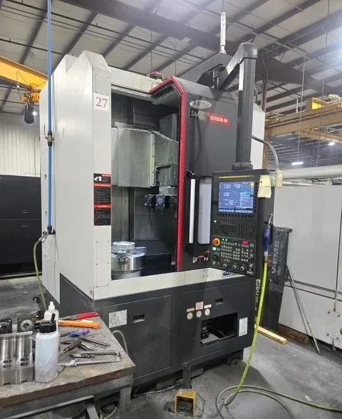 19.7" SMEC #SLV-500MR, CNC Vertical Turning Lathe, 12.4" X, 19.5" Z, 27.56" swing, 18.31" turning length
