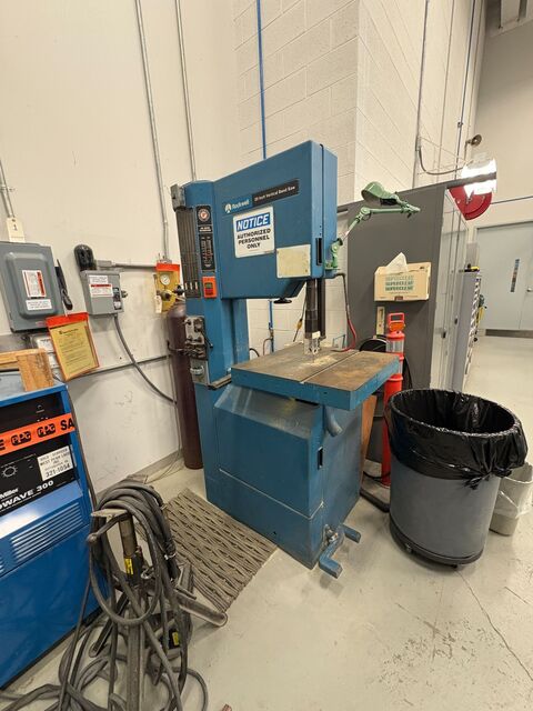 20" Rockwell #28-3X5, vertical band saw, variable speed, Delfa BSO 25 blade welder, cast worktable, foot